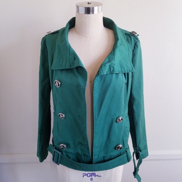 Vintage‎ Elegant Forest Green Buttoned Blazer - Picture 1 of 6